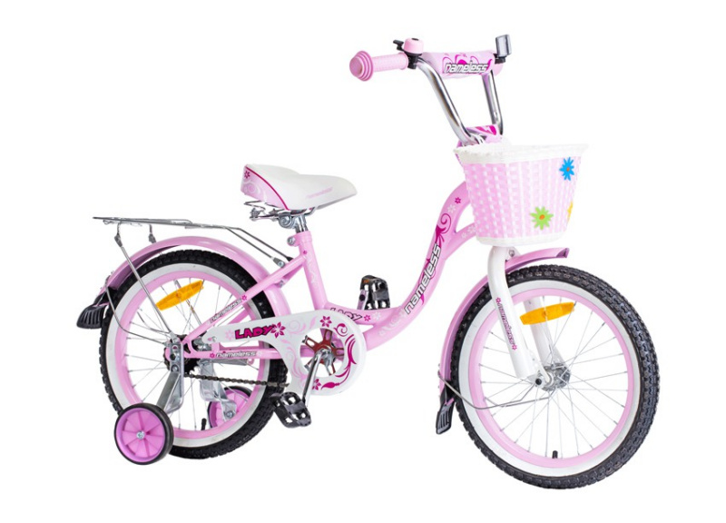 Велосипед детский с доп колесами Nameless Lady 20", розовый