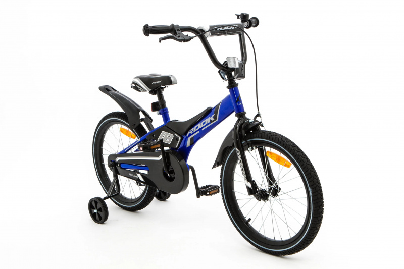 Велосипед детский с доп колесами Rook Motard 20" синий