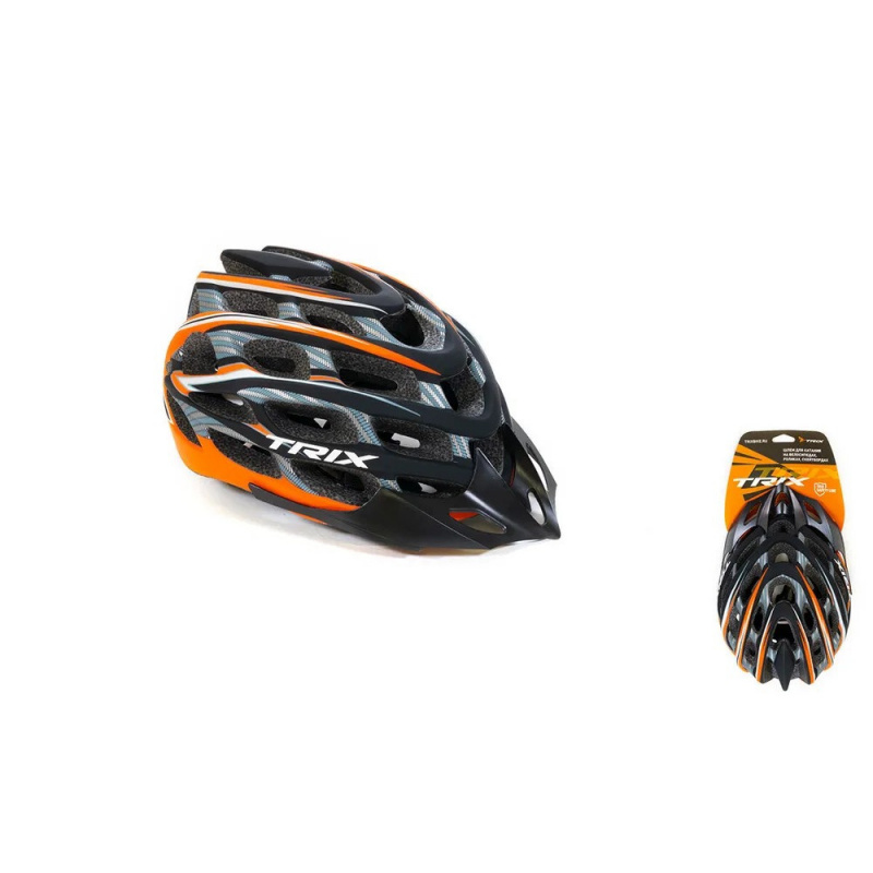 Шлем вело TRIX, кросс-кантри, 35 отверстий, регулировка обхвата, размер: M 57-58см, In Mold, оранжев